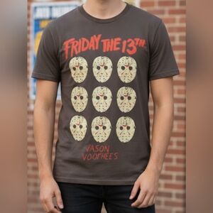 Friday The 13th Men's S(1) And L(2)‎ 100% Cotton Color Gray Short Sleeve T-Shirt